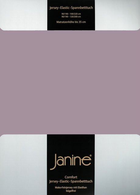 Janine Spannbetttuch Elastic Jersey aus Baumwolle, Lila, bügelfrei - Bild 1