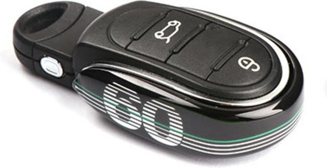 Top Car Parts Autoschlüsselgehäuse aus Metall für Mini Cooper F54 F55 F56 F57 F60 JCW Clubman Countryman 60 Years in Schwarz - Bild 1