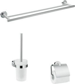 Hansgrohe Bad-Accessoire-Set Logis Uni, 3-teilig, Messing, Chrom - Bild 1