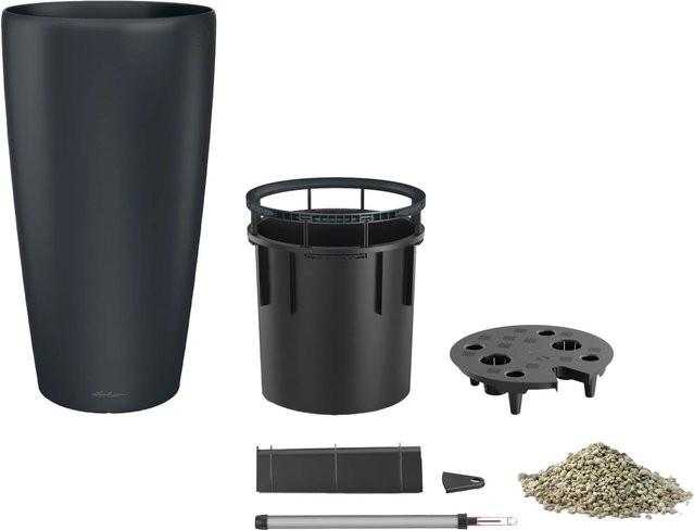Lechuza Pflanzgefäß Rondo Premium 40 Tabletop in Basaltgrau Matt mit Ø 40 cm - Bild 1