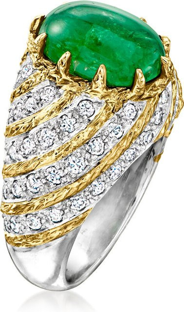 YoYo Ring, Silberfarben, Synthetischer Smaragd, Zirkonia, Damen - Bild 1