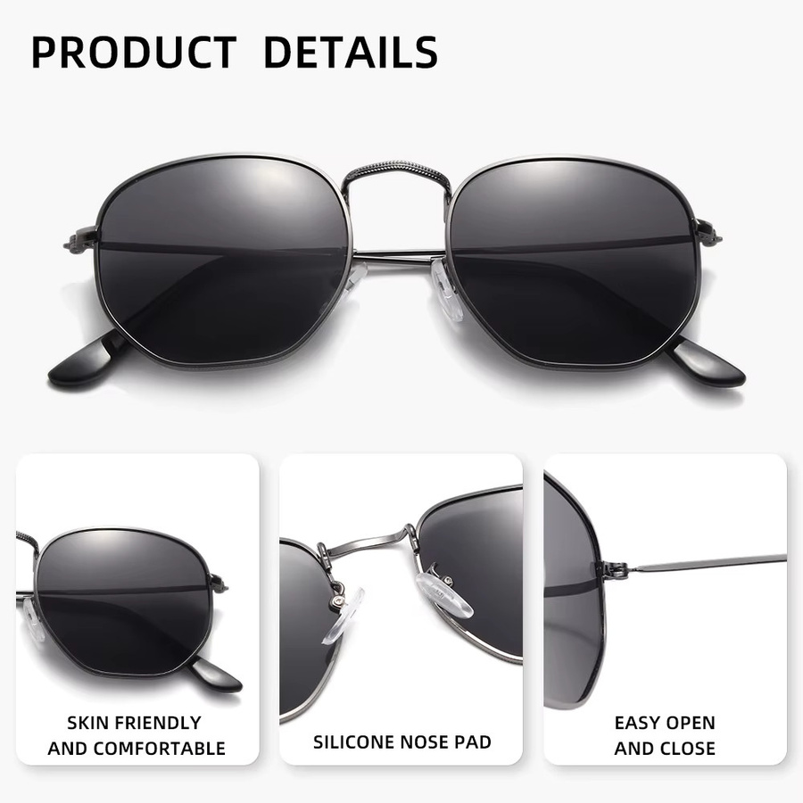HOEWOOD Sonnenbrille, Vollrand, rund, Metall, schwarz, Unisex - Bild 2