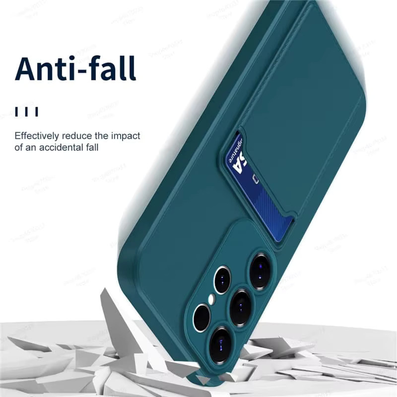 RPKKS Flüssigsilikon Handyhülle mit Kartenetui für Samsung Galaxy S26 S25 S24 S23 S22 S21 S20 Ultra Plus FE in Pink oder Blau - Bild 3
