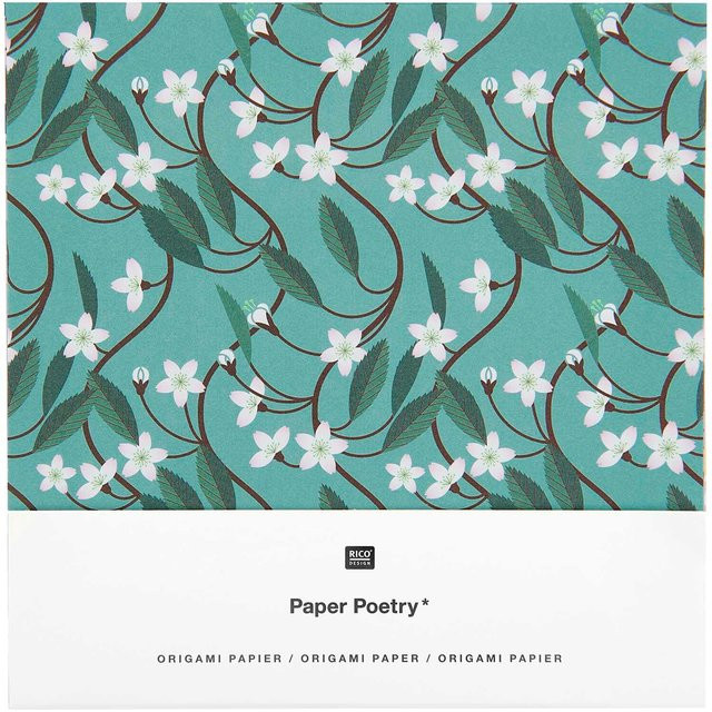Rico Design Paper Poetry Origami Bastelpapier Bienen Blumen und Früchte Multicolor 50 Blatt B/B: 15 x 15 cm - Bild 1