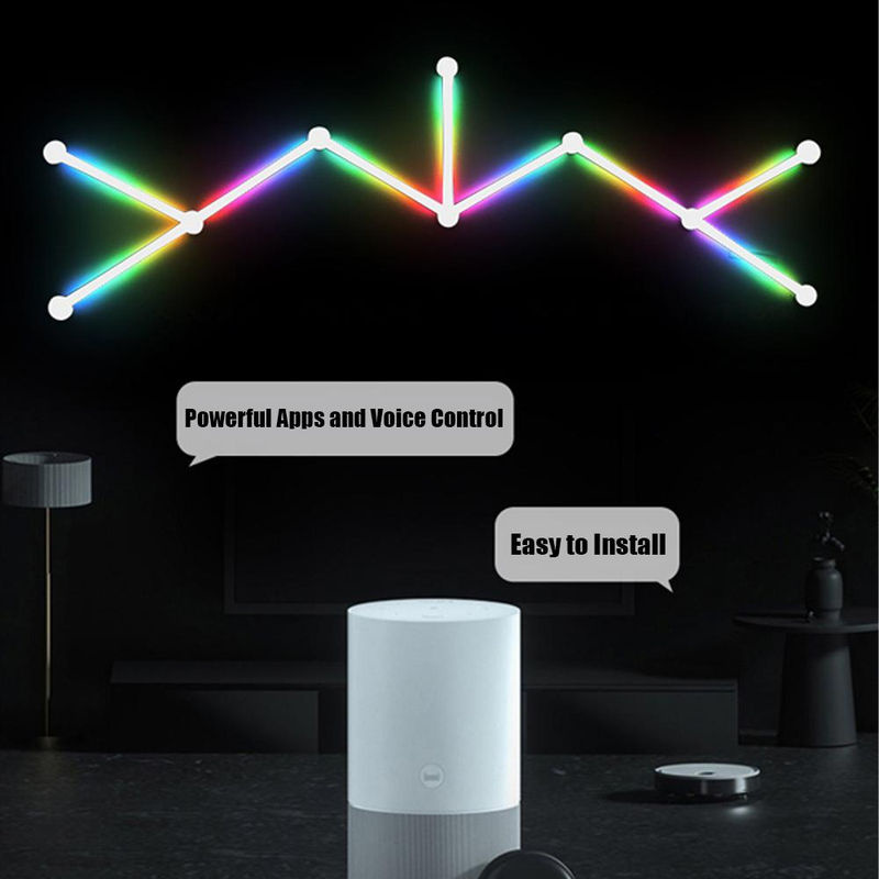 TOMTOP JMS Smart LED Wandleuchte mit WLAN und App-Steuerung, RGB Lichtleiste in Weiß mit Musiksynchronisierung und Dimmfunktion für Schlafzimmer und Spielzimmer - Bild 7