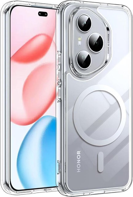 Magnetische Schutzhülle für Honor 400 Pro und Honor 400 aus stoßfestem TPU und PC mit kabelloser Ladefunktion, Transparent - Bild 1