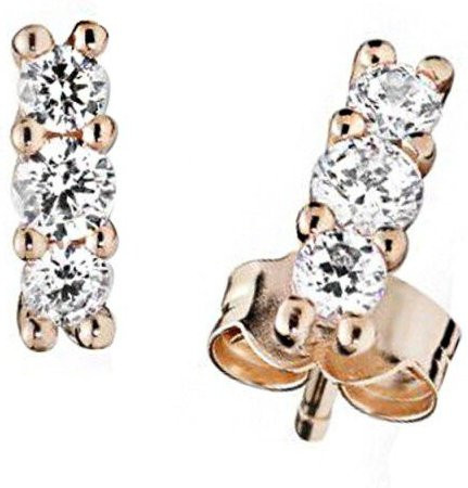YIRAN Jewelry Ohrstecker 925 Silber, Gold, Zirkonia, Damen - Bild 1