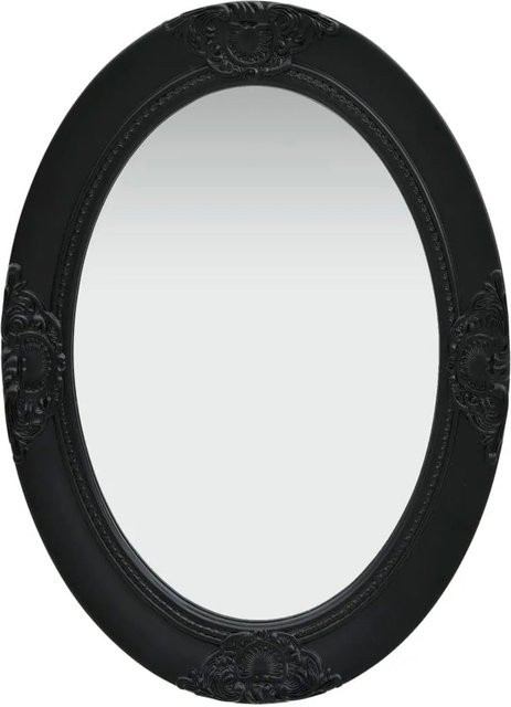 vidaXL Wandspiegel im Barock-Stil in Schwarz, oval, Breite: 50 cm, Höhe: 70 cm - Bild 1