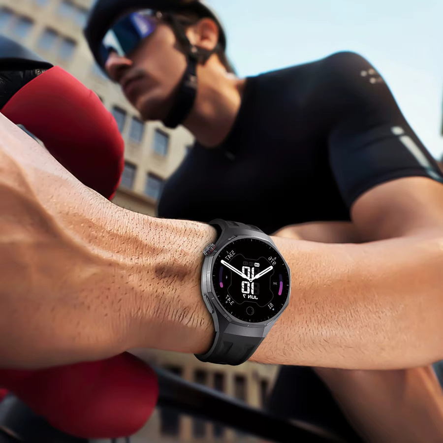 CAOWTAN Uhrenarmband Silikon, Schwarz, Unisex, für Huawei Watch GT 6Pro 46 mm - Bild 3