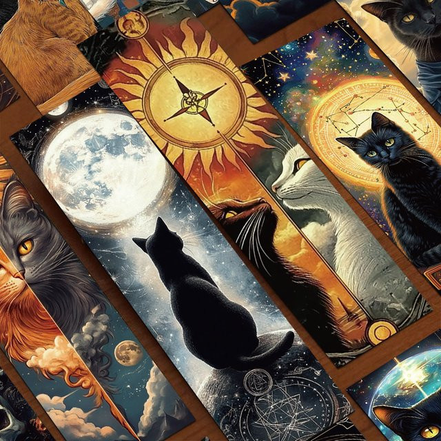 30 Stück Ästhetische Katzen-Tarot Lesezeichen aus Papier, Multicolour, Kreative DIY Schreibwaren für Schule und Bücher - Bild 1