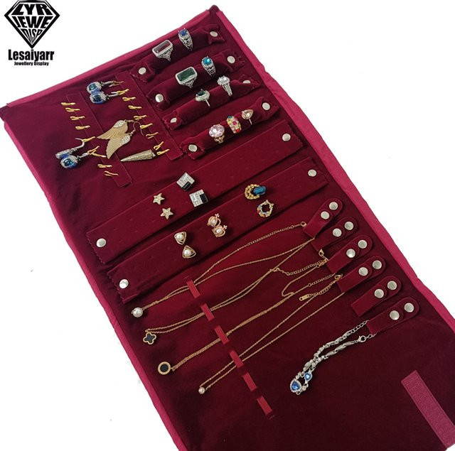 Lesaiyarr Reise-Schmuck-Organizer, Samt, Unisex - Bild 1