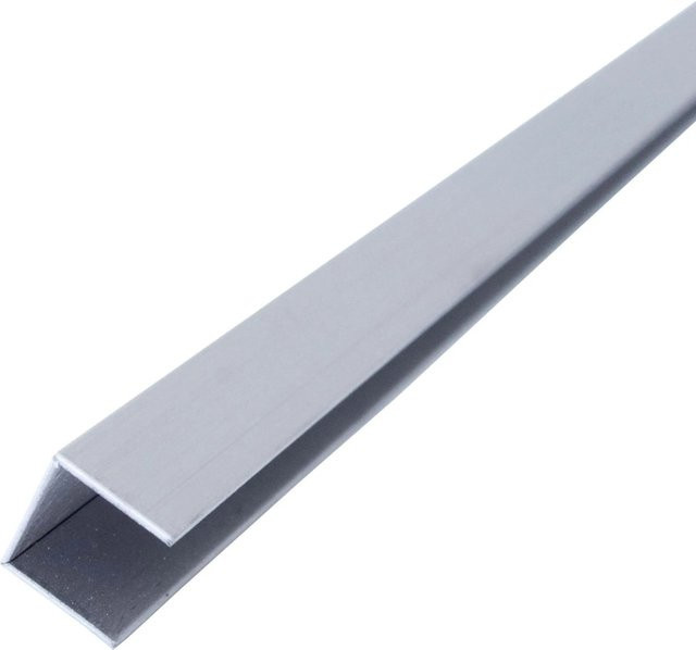 Dalsys Fliesenschiene U-Profil aus Edelstahl gebürstet in Silber, Länge: 2,5 m, Höhe: 10 mm - Bild 1