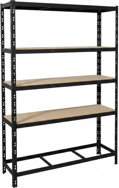 Relaxdays Reifenregal aus Stahl in Schwarz mit 3 höhenverstellbaren MDF-Ablagen für 6 Reifen, H x B x T: 180 x 120 x 40 cm - Bild 1