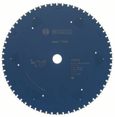 Bosch Expert Kreissägeblatt für Metall mit 60 Zähnen, Durchmesser: 305 mm, Bohrung: 30,5 mm, Carbide Tipped, Blau - Bild 1