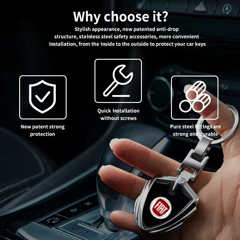 FIAT Schlüsselanhänger, 3D-Metall, Auto-Logo - Bild 5
