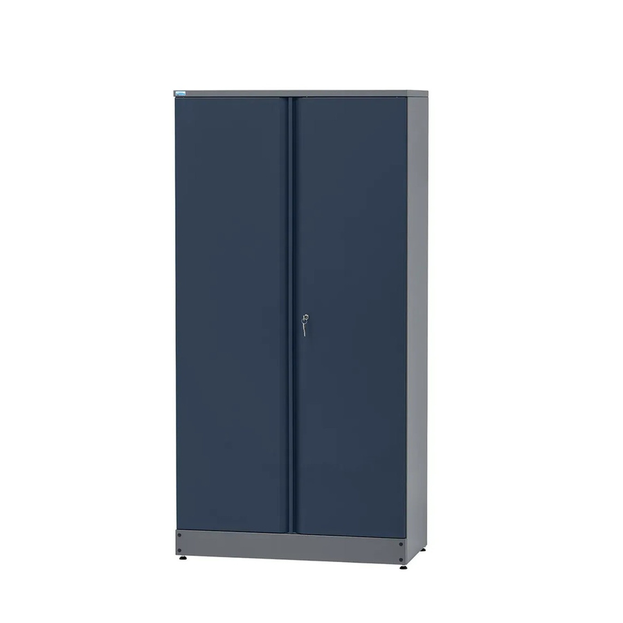 Küpper Hochschrank 2-Türig mit 4 Fachböden und Schloss, Dunkelblau-Hellgrau, H x B x T: 180 x 91 x 45 cm - Bild 2
