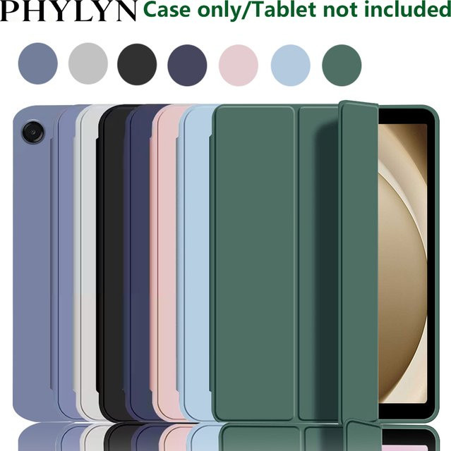 Dreifach gefaltete Silikon-Tablet-Hülle für Samsung Galaxy Tab A11 Plus 2025 SM-X230/X236 mit verstellbarem Ständer und Sleep-Wake-Funktion in Grau oder Weiß - Bild 1