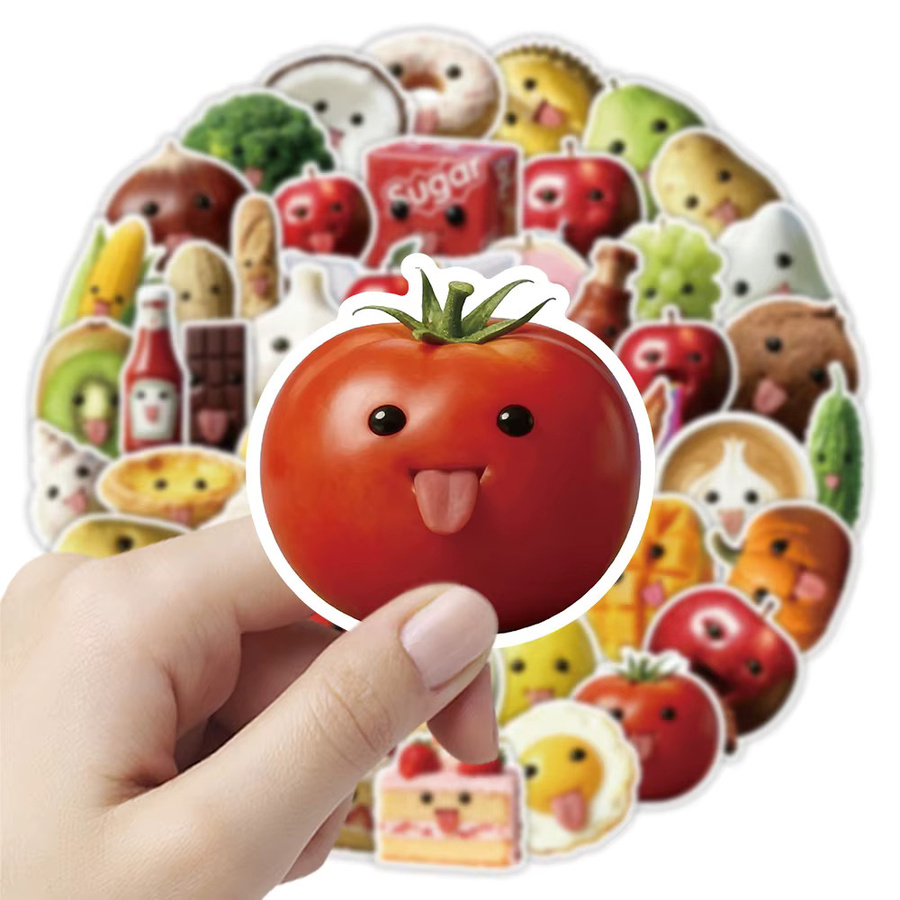 Wiederverwendbare Cartoon-Frucht Magnete mit Gesichtern in Multicolour aus Kunststoff - Bild 3