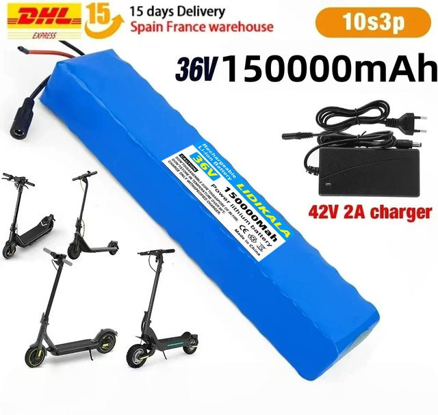 10S3P 36V 150000mAh Lithium-Ionen Akku für M365 Elektroroller in Blau - Bild 1