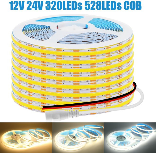 XUNATA COB LED Strip Light 12V Flexibles LED Band in Weiß mit hoher LED-Dichte für lineare Beleuchtung - Bild 1