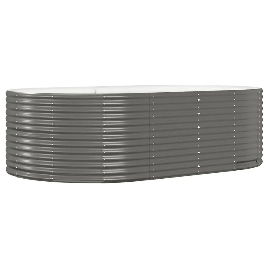 vidaXL Hochbeet aus verzinktem Stahl in Grau, B: 212 cm, T: 140 cm, H: 68 cm - Bild 2