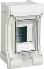 Hager Kleinverteiler Vector II IP65 Aufputz Weiß Transparent 3 Modul VE103D - Bild 1