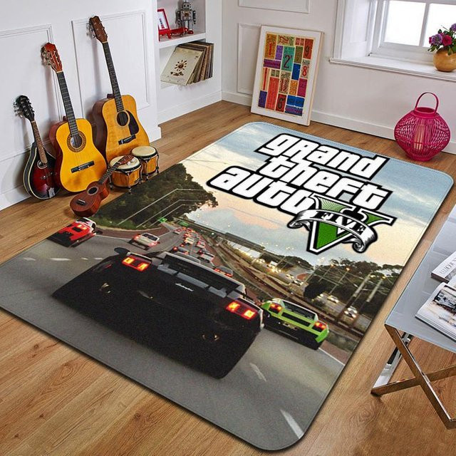 Grand Theft Auto Druckteppich Dekorative Bodenmatte für Wohnzimmer und Schlafzimmer B/B: 80 x 120 cm - Bild 1