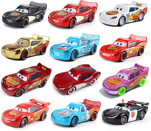 TAKARA TOMY Disney Pixar Cars Lightning McQueen, Metall-Druckguss-Modellauto, 1:55, Rot - Bild 1