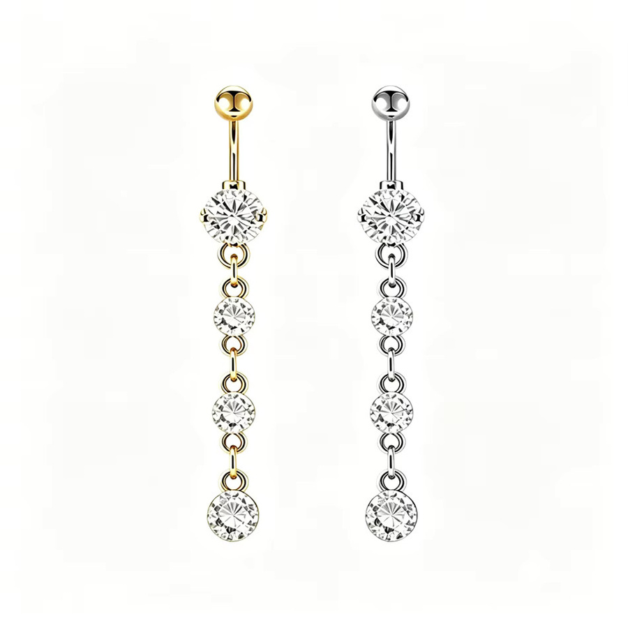 Bauchkette Bauchnabelpiercing Titan, Zirkonia, Unisex - Bild 1