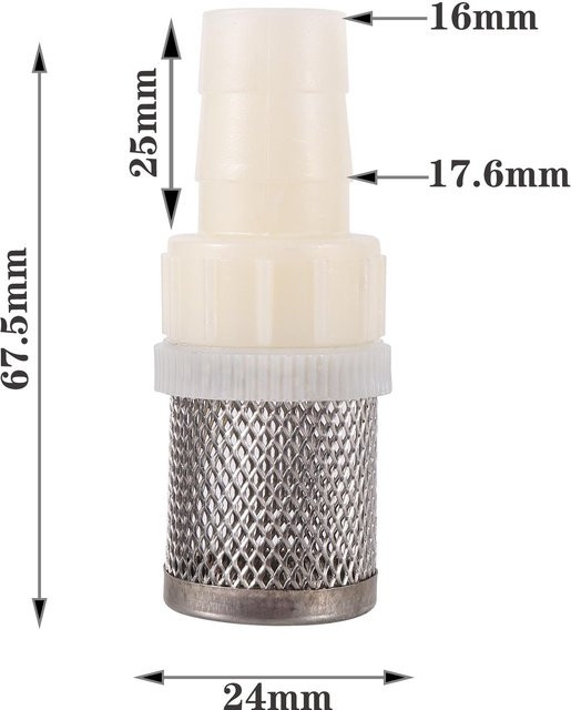 ADHERETOFIY Schlauchfilter aus Edelstahlgewebe für Gartenbewässerung und Aquarium, Silber, Durchmesser: 19 mm - Bild 1