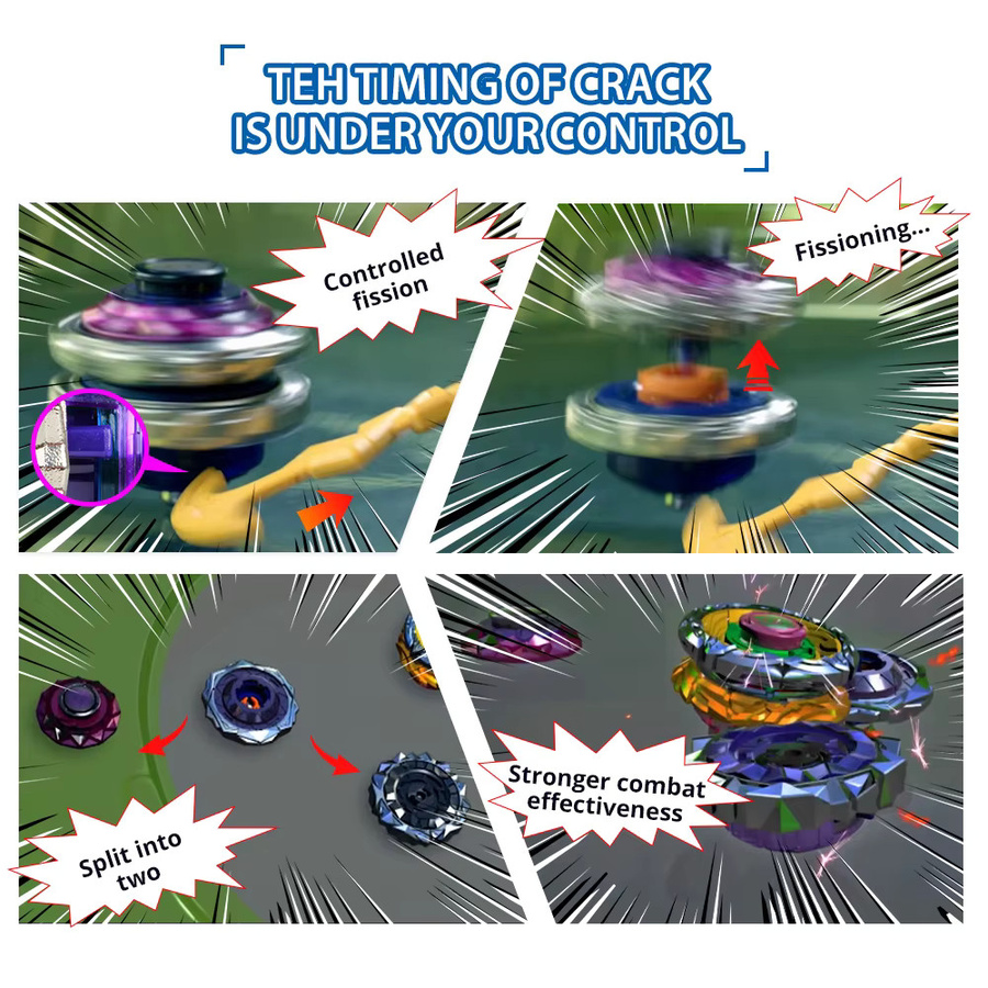 Infinity Nado Original Crack Series-2, 2in1 Split Spinning Top Metall Nado Gyro Battle Gyroskop mit Launcher, multicolour - Bild 2