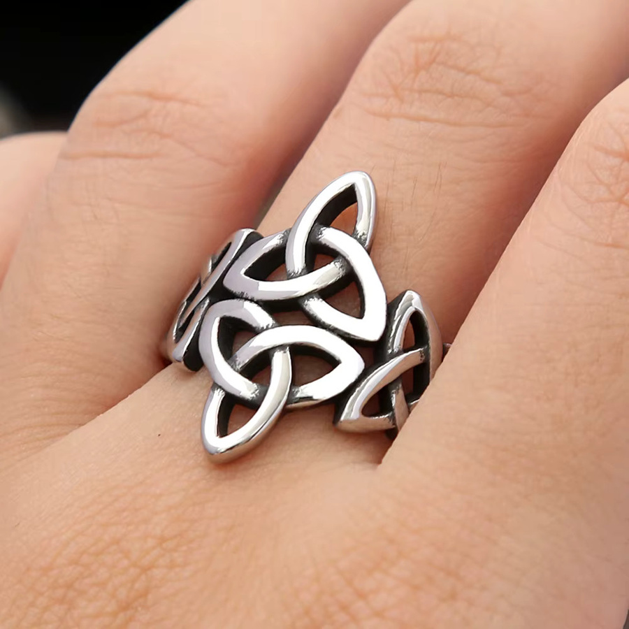 NORTHMAN Ring, Viking Celtics Knoten, Edelstahl, Silber, Unisex - Bild 2