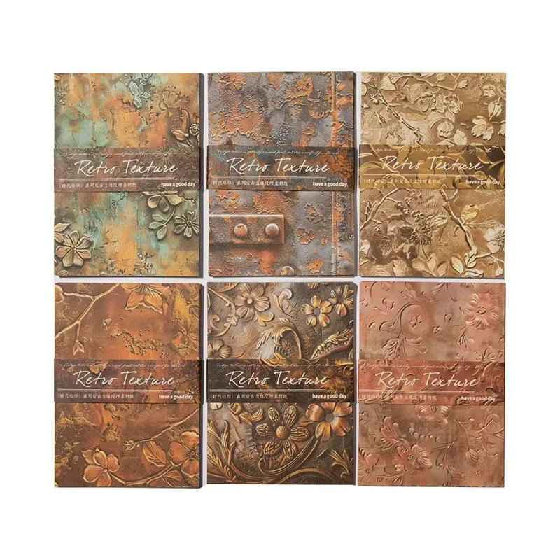30 Stück Time Brand Pack Retro Notizbücher mit 3D-Textur und Hardcover, Farbe: Braun und Gold, B: 17,3 cm x H: 11,5 cm - Bild 2