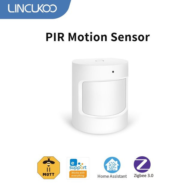 Lincukoo Smart PIR-Bewegungssensor ZigBee-Detektor in Weiß für Heimsicherheit und drahtlose Beleuchtungssteuerung mit MQTT Home Assistant und EWELINK Unterstützung - Bild 1