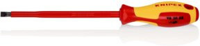 Knipex Schraubendreher für Schlitzschrauben mit isolierendem Mehrkomponenten-Griff, VDE-geprüft, Schwarz-Rot, Länge: 295 mm - Bild 1