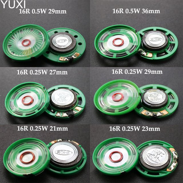 YUXI Ultradünner Lautsprecher für Türklingel und Spielzeugautohupe, 16 Ohm, 0,5 W, Durchmesser: 21 mm bis 40 mm - Bild 1