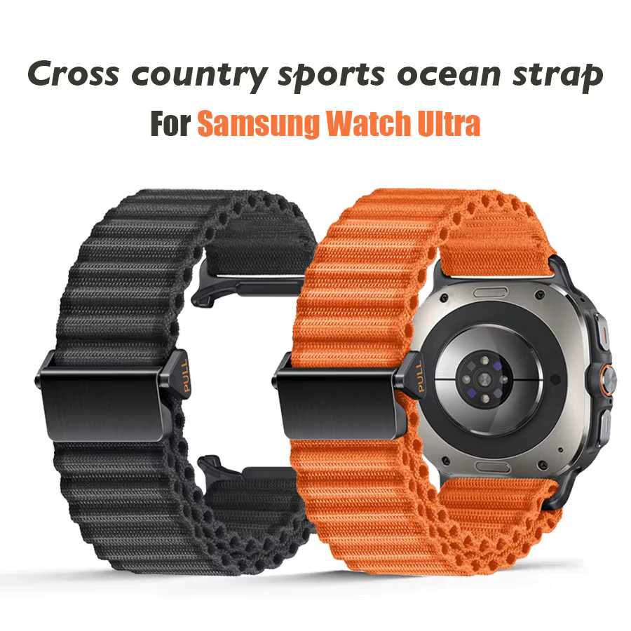 Samsung Uhrenarmband Nylon, Schwarz, Samsung Galaxy Watch Ultra 47 mm - Bild 3