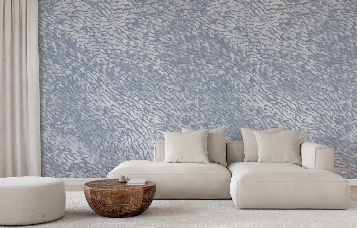 Isidore Leroy Mural Cascade Minéral Wandtattoo in Blau mit abstraktem Design und Textur - Bild 1