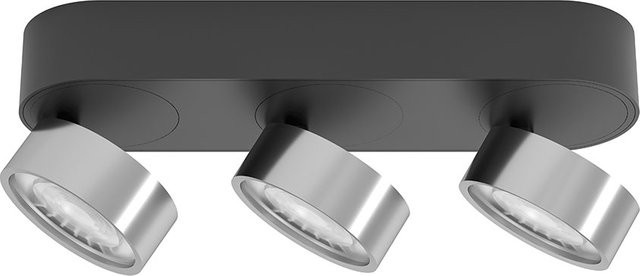 LUX-IT Swing 95 Round LED-Deckenstrahler 3-flammig in Schwarz und Silber mit dim2warm Technologie (1800K - 3000K) - Bild 1