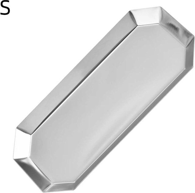 Geometrische Metallschale von Binchi Outdoor Product als rechteckige dekorative Servierplatte in Silber für Schmuck, Kosmetik und Heimdekoration - Bild 1