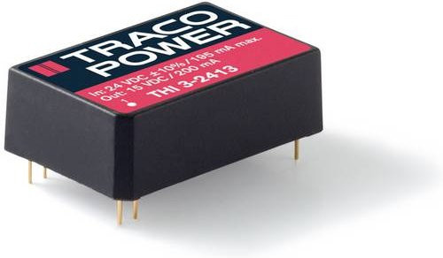 TracoPower THI 3-1213 DC/DC-Wandler Print 12 V/DC auf 15 V/DC 200mA 3W Schwarz - Bild 1