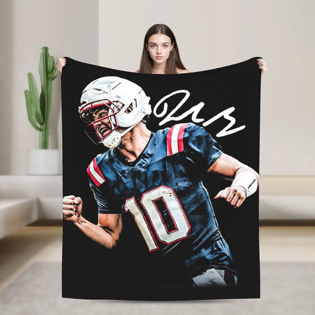 Drakes Mayes Fußball-Strickdecke aus Fleece in Schwarz für Erwachsene - Bild 1