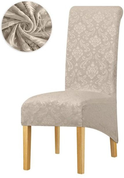 Yiran Furniture Esszimmerstuhlbezüge aus Samtstoff in XL-Größe mit langer Rückenlehne, elastische Stretch-Stuhlhussen für Küchenstühle - Bild 1