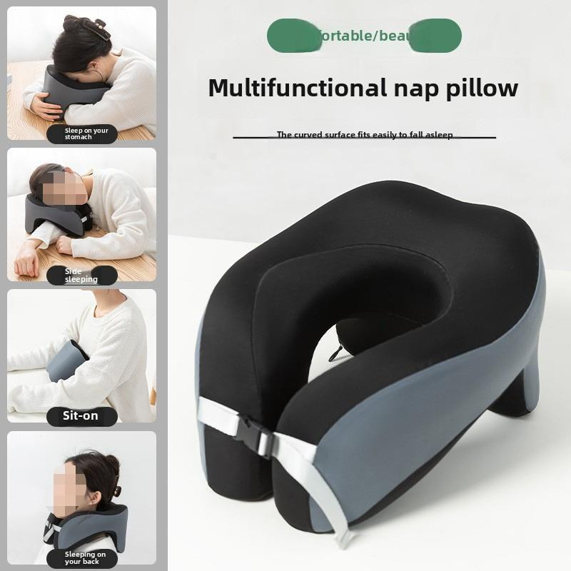 VRZONE U-förmiges Reise-Nackenkissen aus Memory Foam mit Bezug aus Polyester und Baumwolle - Bild 4