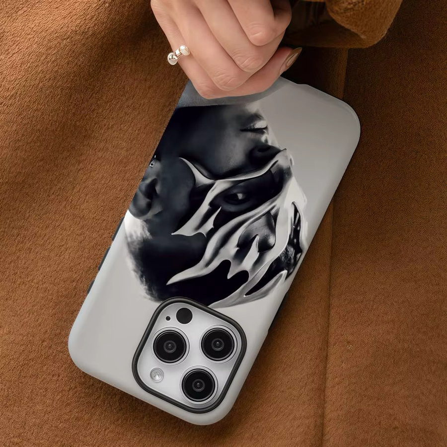 R-Recycelte J San Jorge Handyhülle für iPhone 17 16 15 14 13 12 Pro Max Plus in Weiß mit glänzender HD-Doppelschicht-Flüssighartschale - Bild 4