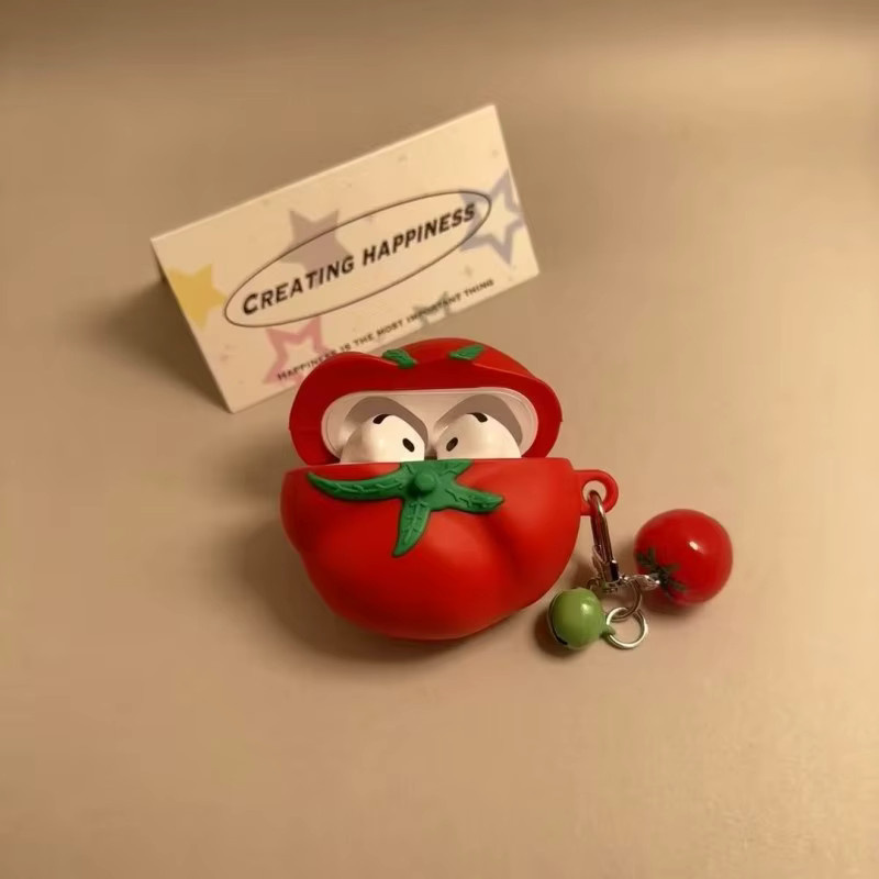 DO AS YOU WISH Schutzhülle in Rot mit Tomaten-Design für AirPods Pro und AirPods 4 - Bild 2
