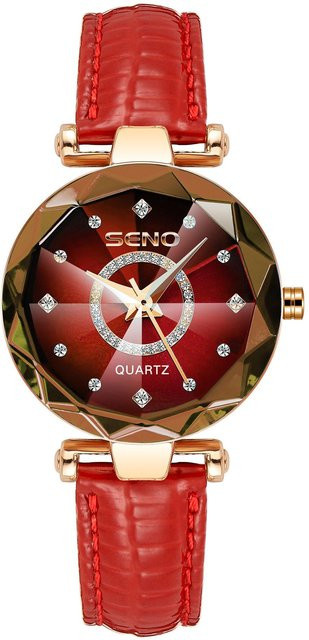 SENO Armbanduhr Edelstahl, Quarz, Blau, Roségold, Damen - Bild 1
