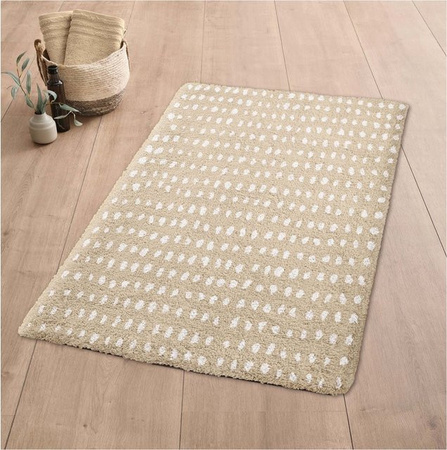 Kleine Wolke Badteppich Dottino beige rechteckig B: 90 cm, T: 60 cm, H: 1 cm