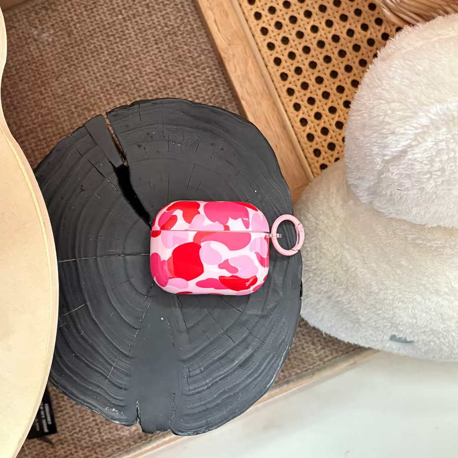 Stylische Kopfhörerhülle mit Farbkontrast-Tarnmuster und Haken für Apple AirPods 1, 2, 3, 4 und Pro 2/3 - Bild 2