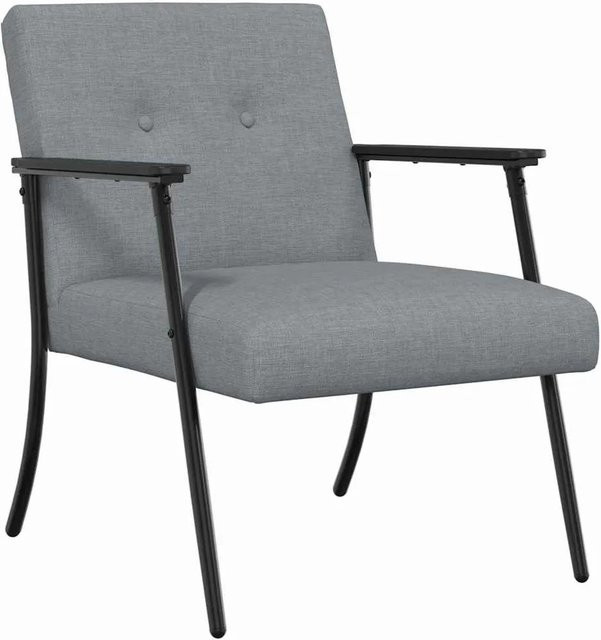 vidaXL Sessel in Grau mit Samtbezug und Armlehnen, B/T/H: 59 x 75 x 78 cm - Bild 1
